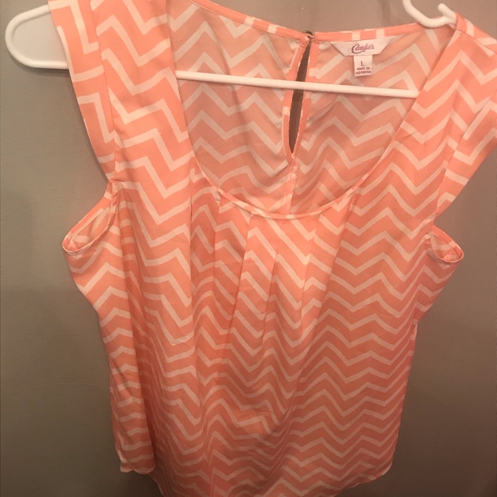 Light pink and white chevron blouse